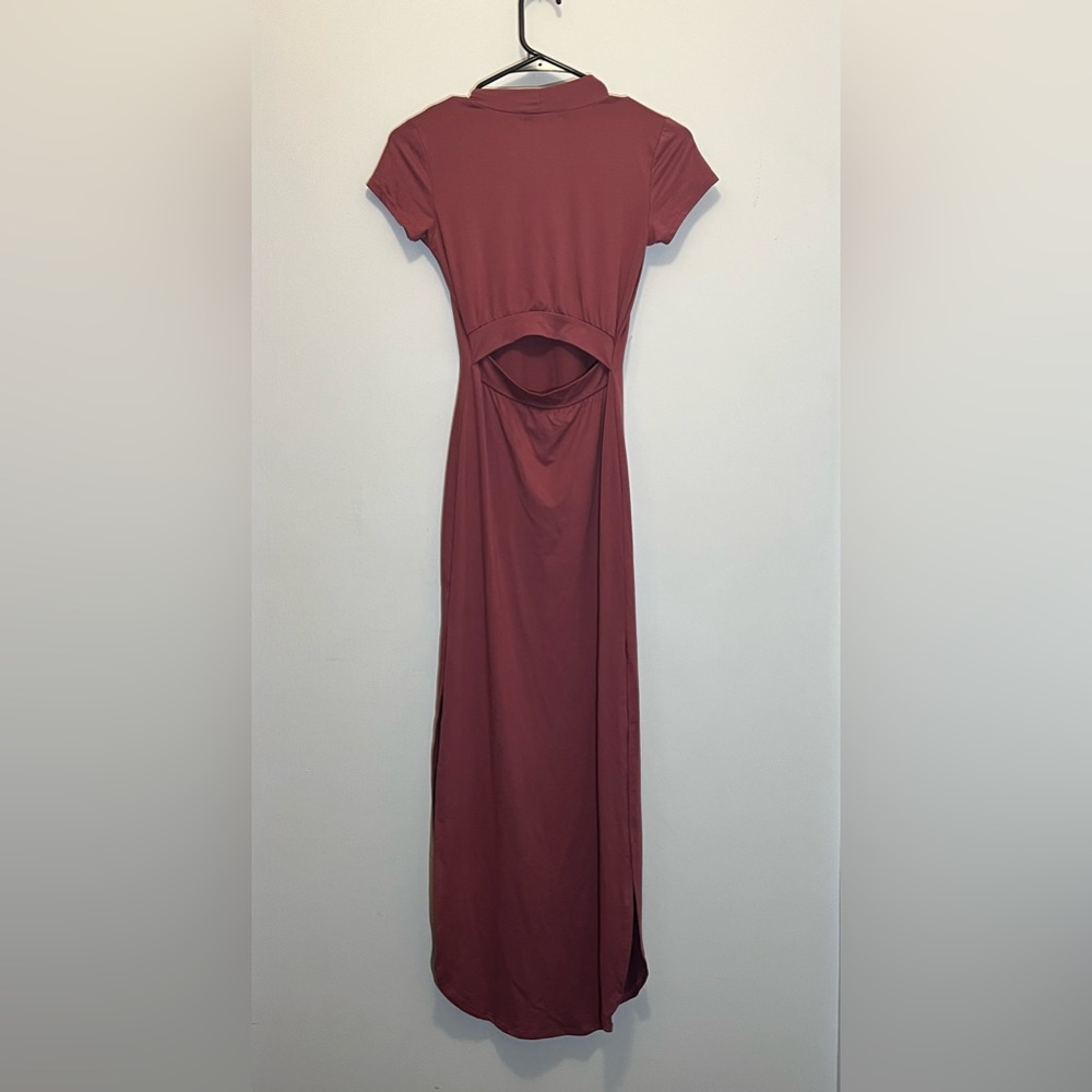 Women’s Open Back Mauve Tight Maxi Dress